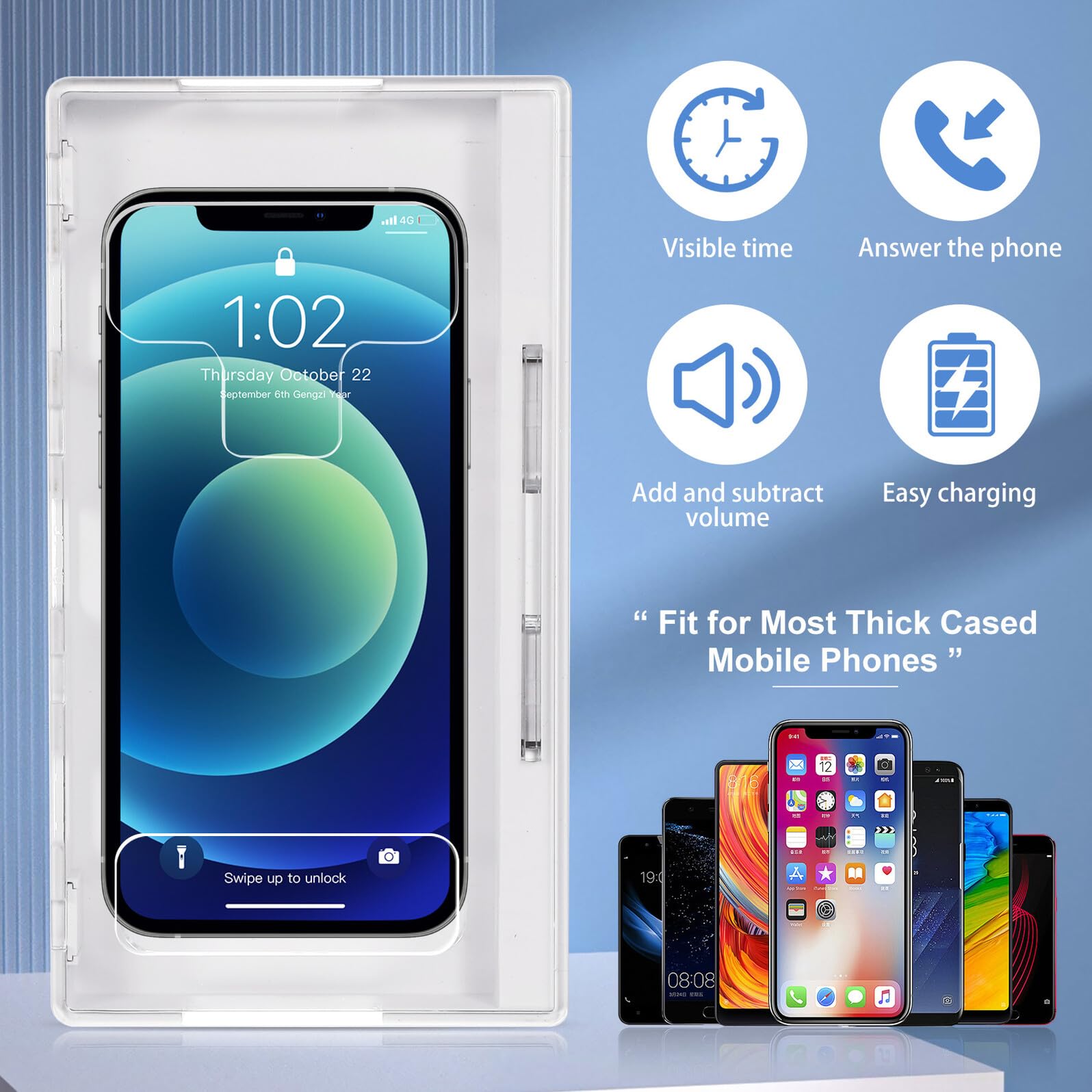 TOPBATHY Scatola Trasparente per Telefoni Cellulari Chiusura, Custodia per Cellulare in Abs e PC per Studenti e Back To School Party, Promuove Autodisciplina