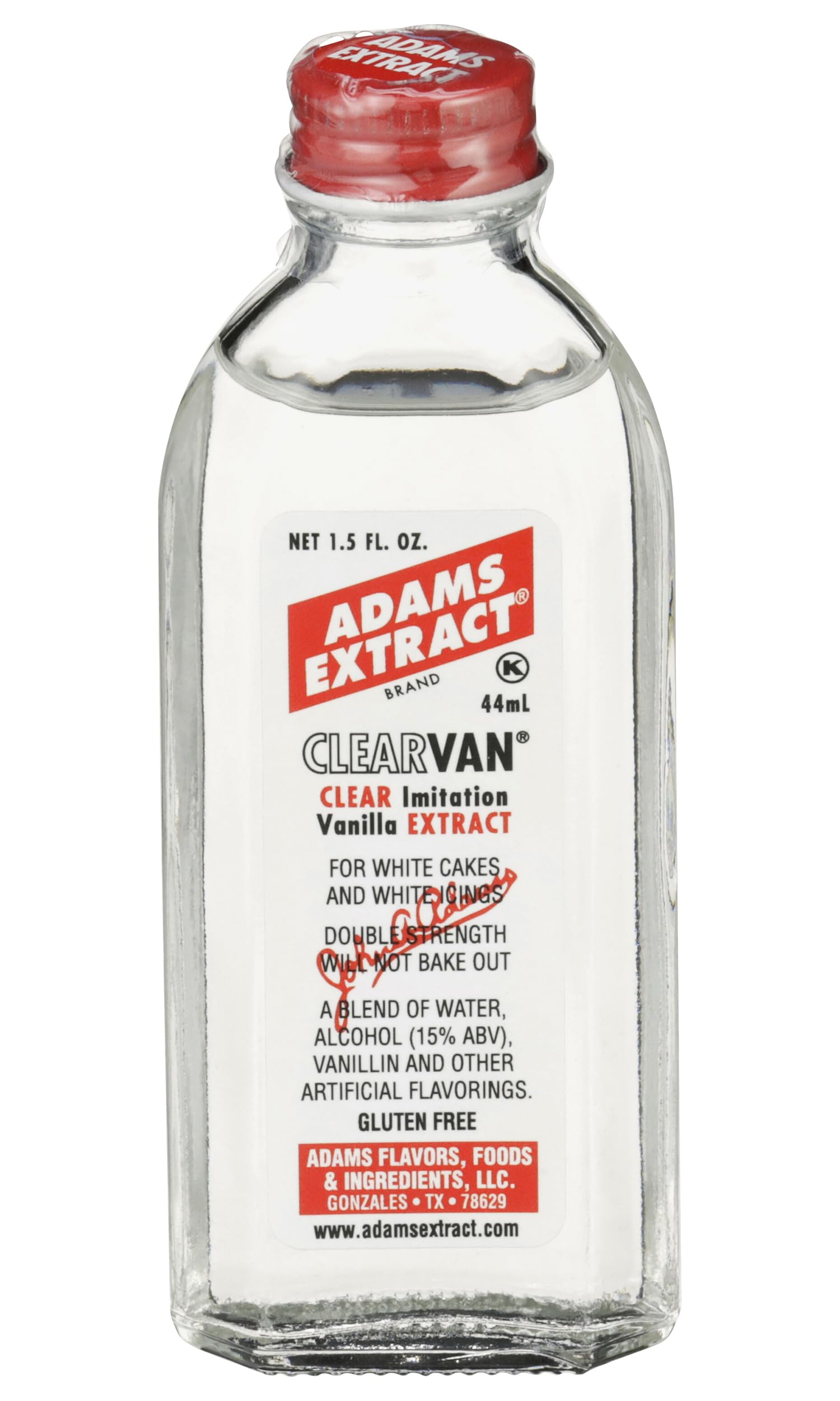 Adams Extract ClearVan, Clear Imitation Vanilla Extract, Gluten Free, 1.5 FL OZ Glass Bottle (Pack of 1)