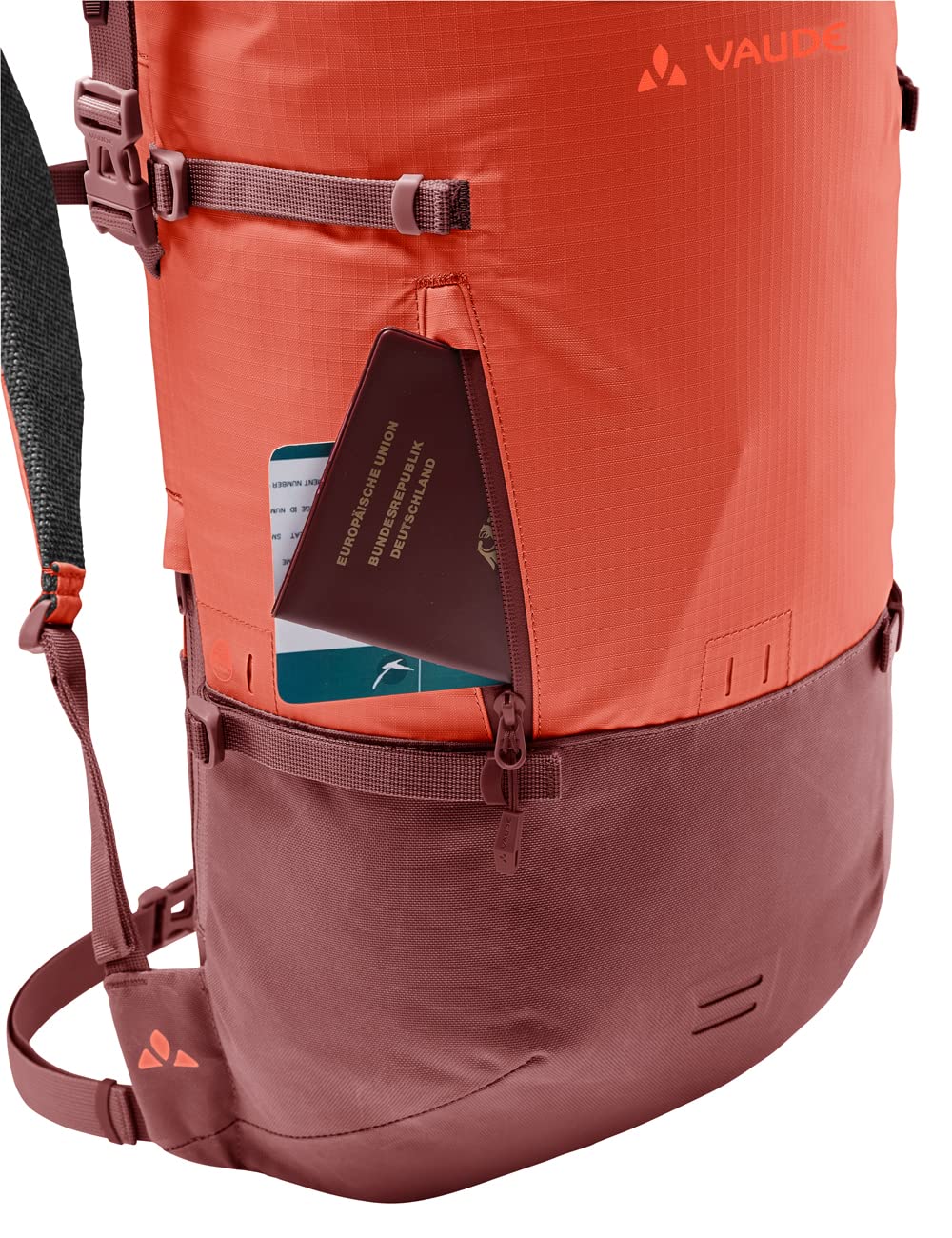VAUDE Cityrucksack CityGo, wasserdichter Rucksack Damen & Herren, leichter Daypack für Städtetrips mit Laptop-Fach, Rolltop Rucksack ideal für den urbanen Alltag