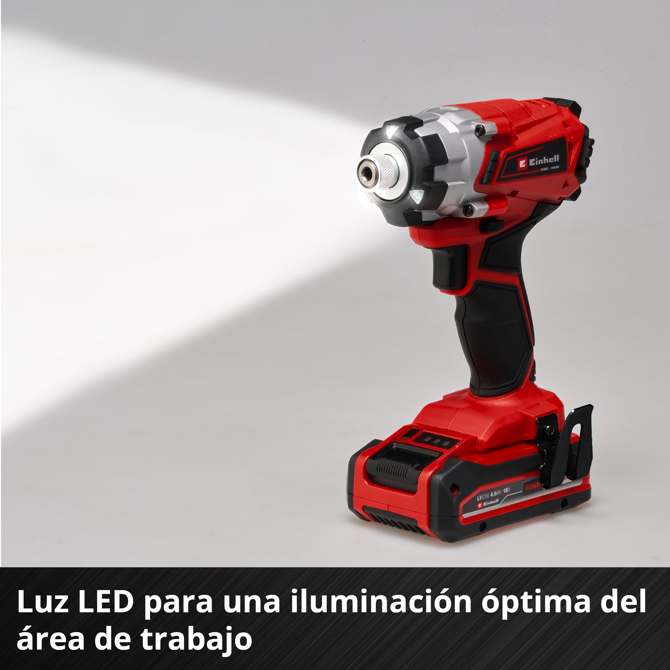 Einhell Atornillador de impacto a batería, 18 V, electrónica de control de velocidad, 3 LED de alimentación