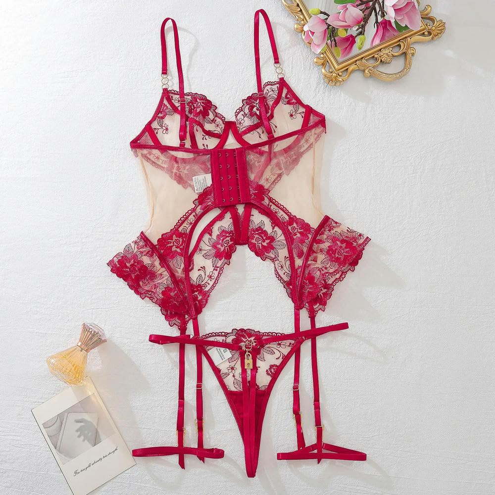 Fantasy Lingerie Ultra Hot Lace Sexy Kit Transparent Ensemble Lingeries Femmes Fancy g-String Tulle Underwear