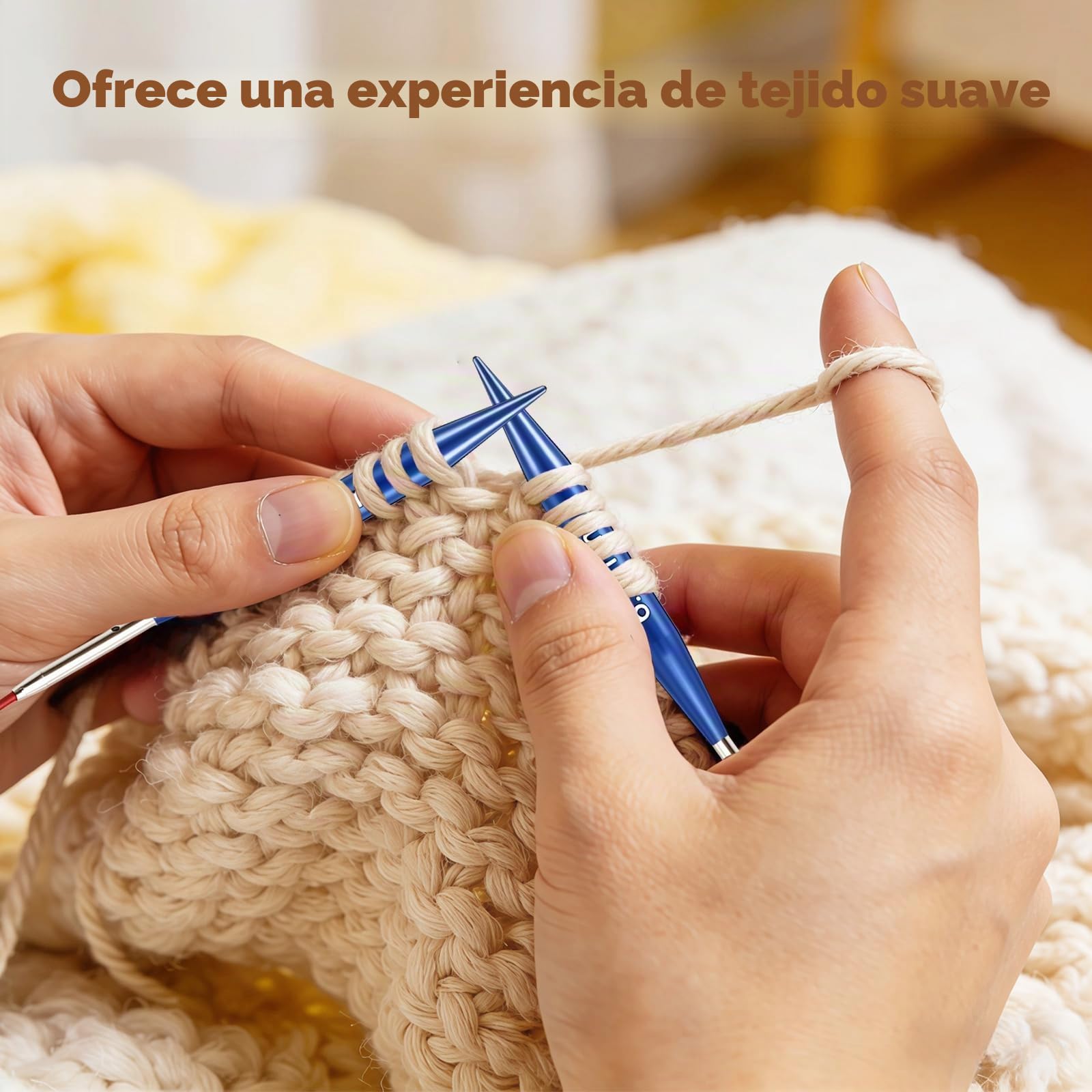 Lwuey Juego de Agujas Circulares Intercambiables Aluminio para Tejer 3-8mm | Agujas de 5 cm de Largo Ligeras 4 Cables Flexibles,Funda de Almacenamiento para Manualidades,Artesanías y Proyectos DIY
