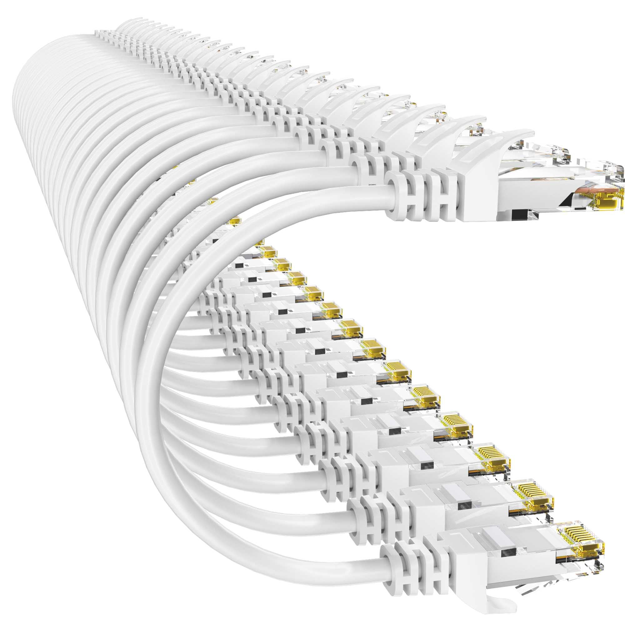 Cat 6 Ethernet Cable 1FT (24Pack), Cat6 Ethernet Patch Cable 10Gbps, High-Speed UTP Cat6 Network Cable Pure Copper, Cat 6 Cable for Home and Office