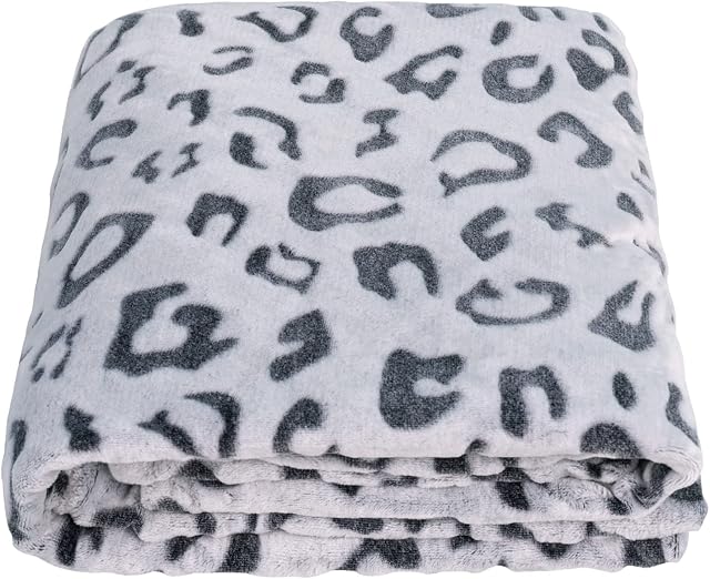 SOCHOW Uragiri Flannel Fleece Throw Blanket, Lightweight Super Soft Cozy Plush Bed Blanket, 127cm × 150cm, Black Leopard