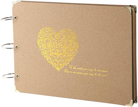 Amazon Co Jp N Hilfe アルバム 30枚 スクラップブッキング 用 写真 収納 可愛い ハート のセット 金色 家電 カメラ
