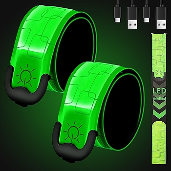 Gelapa 2 Pack LED反光臂带跑步夜跑安全灯