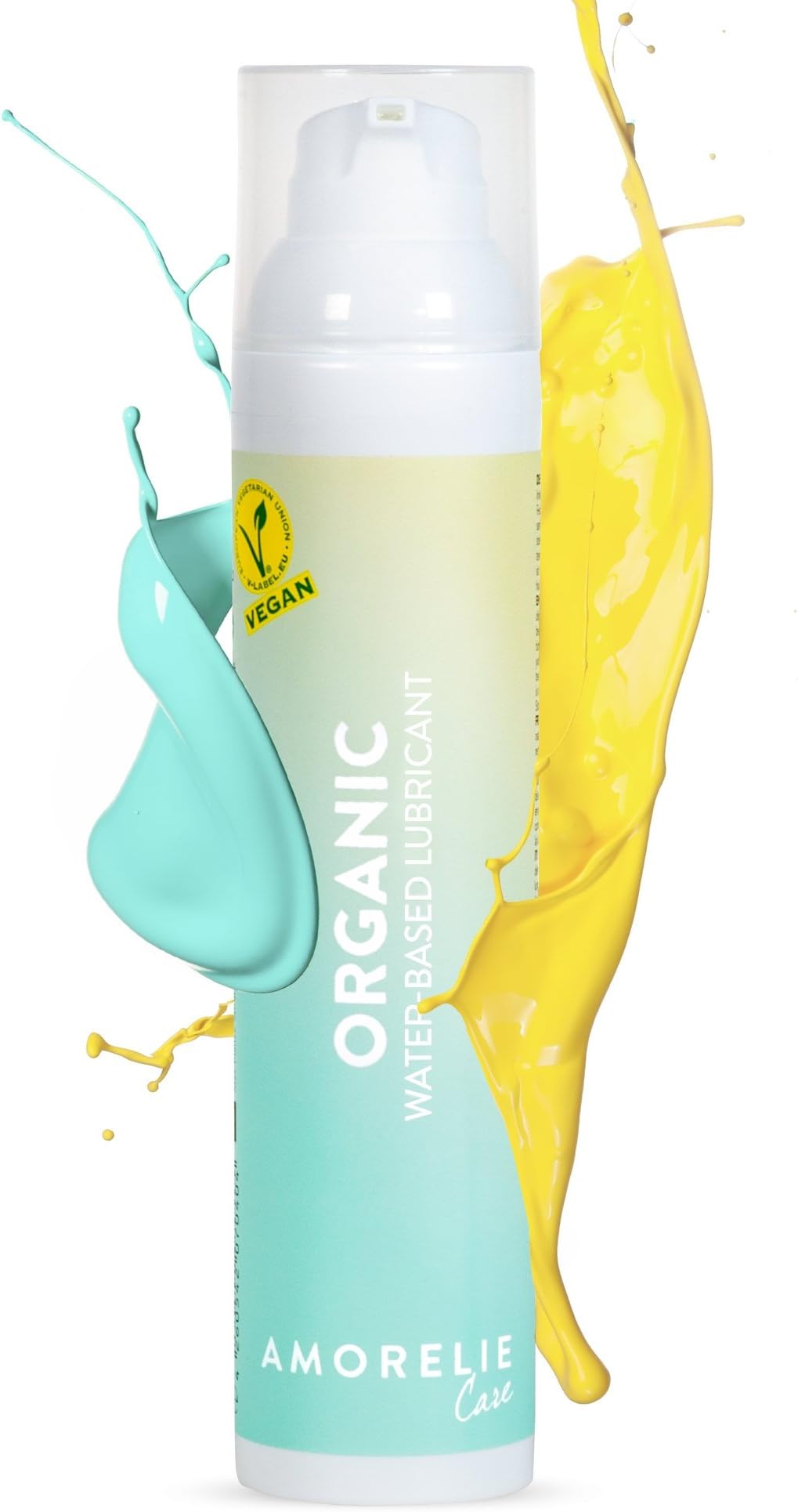 Amorelie Care Organic Lubricant - Odourless, Colourless Formula - Water-Based Lube Safe for Toys and Condoms (100ml)