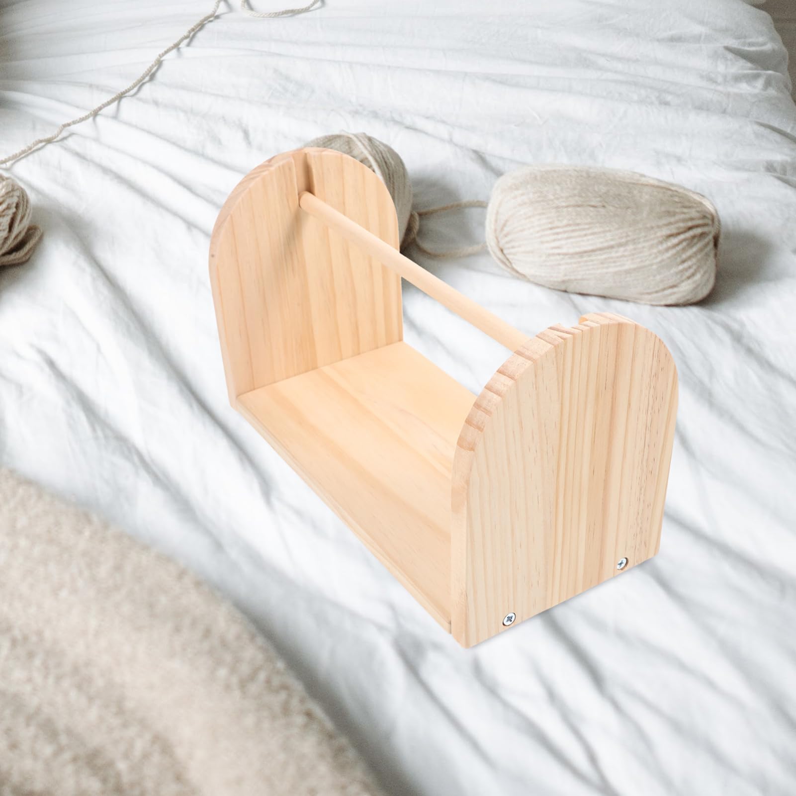 DOITOOL 3 Stück Holz Garnwickler Manuelle Winde Kompakt und Tragbar Diy Garnwickelwerkzeug für Einfache Garnorganisation und Schnelles Zugreifen Materialien