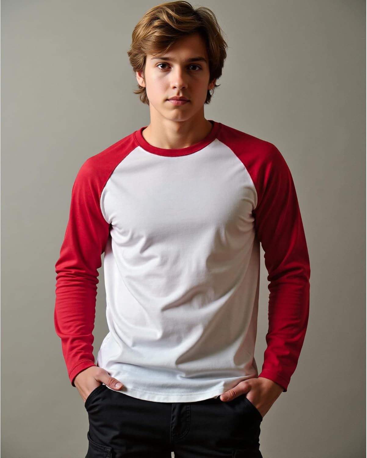 Boys Long Sleeve T Shirts Cotton Blend Crewneck Tshirt Baseball Tee Raglan Jersey Color Block Top - Image 3