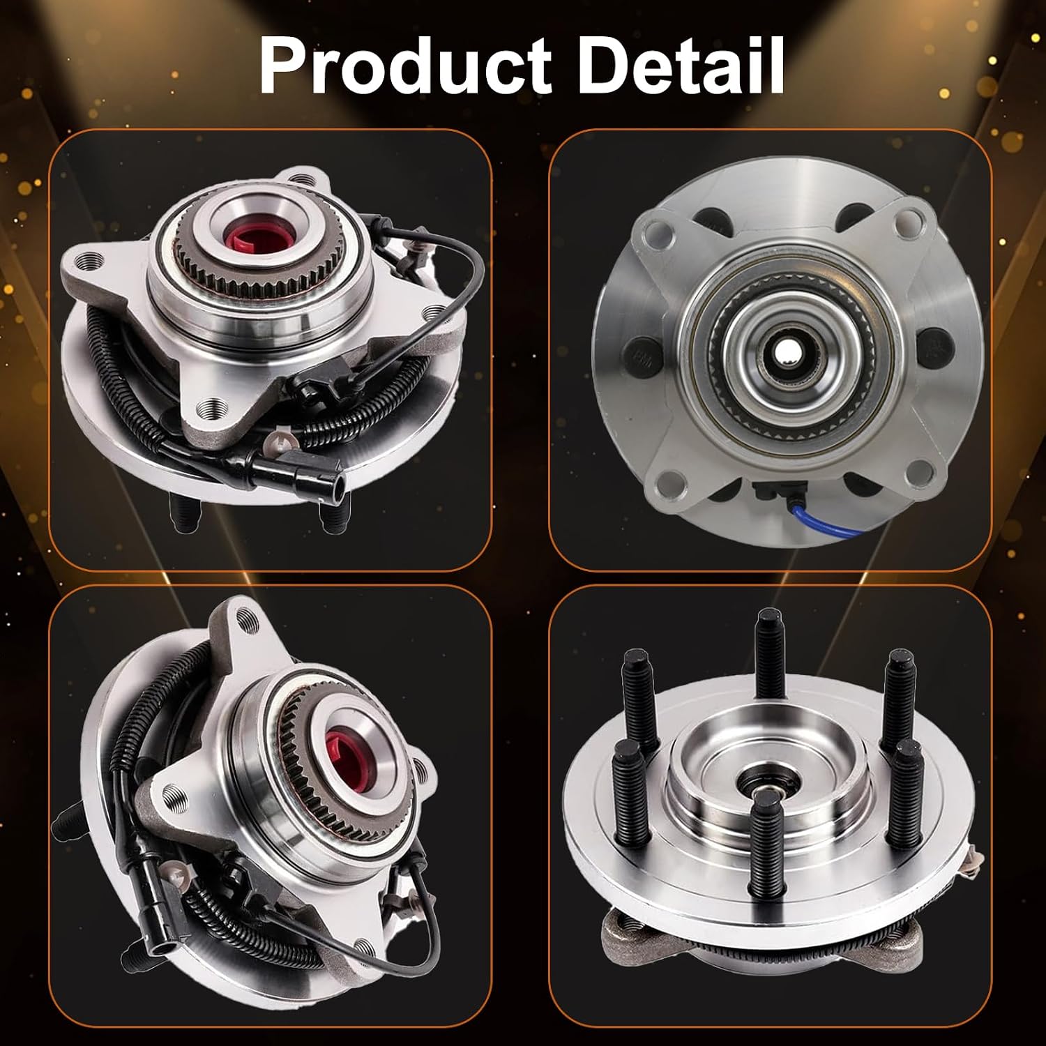 515119 Pair 2 Front Wheel Hub & Bearing Assembly for 2009-2010 Ford F-150 (4WD with 6-Lug)