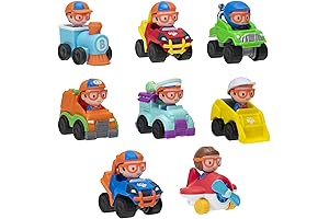 Blippi Mini Mobiles 8 Pack: 8x 2-inch Mini Vehicle Toy Cars and...