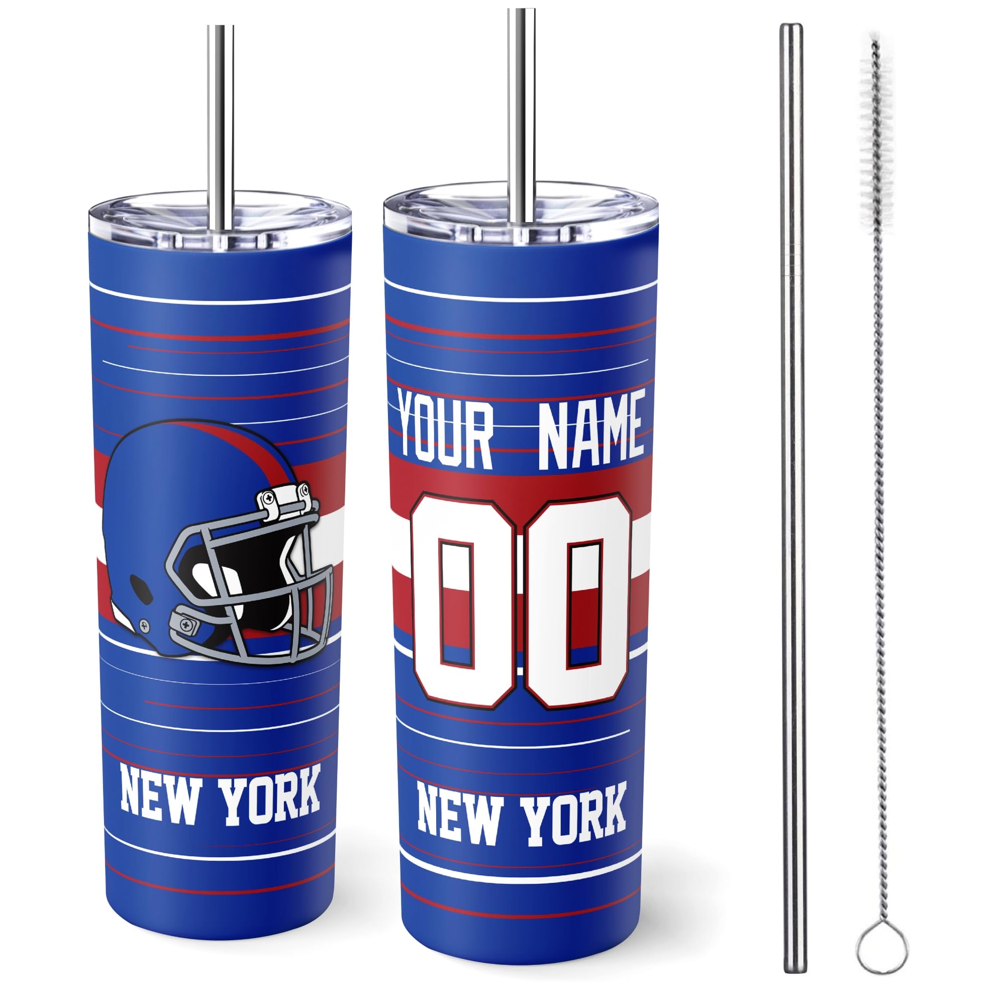 New York Tumbler 20oz Travel Mug Custom Name and Number Gifts