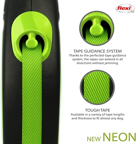 Miniatura 4 de Flexi - Correa retráctil de 5 m para perros de hasta 25 kg, mediana, verde neón