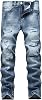 Fashion Mens Retro Ripped Hole Straight Fit Jeans Jogger Pants