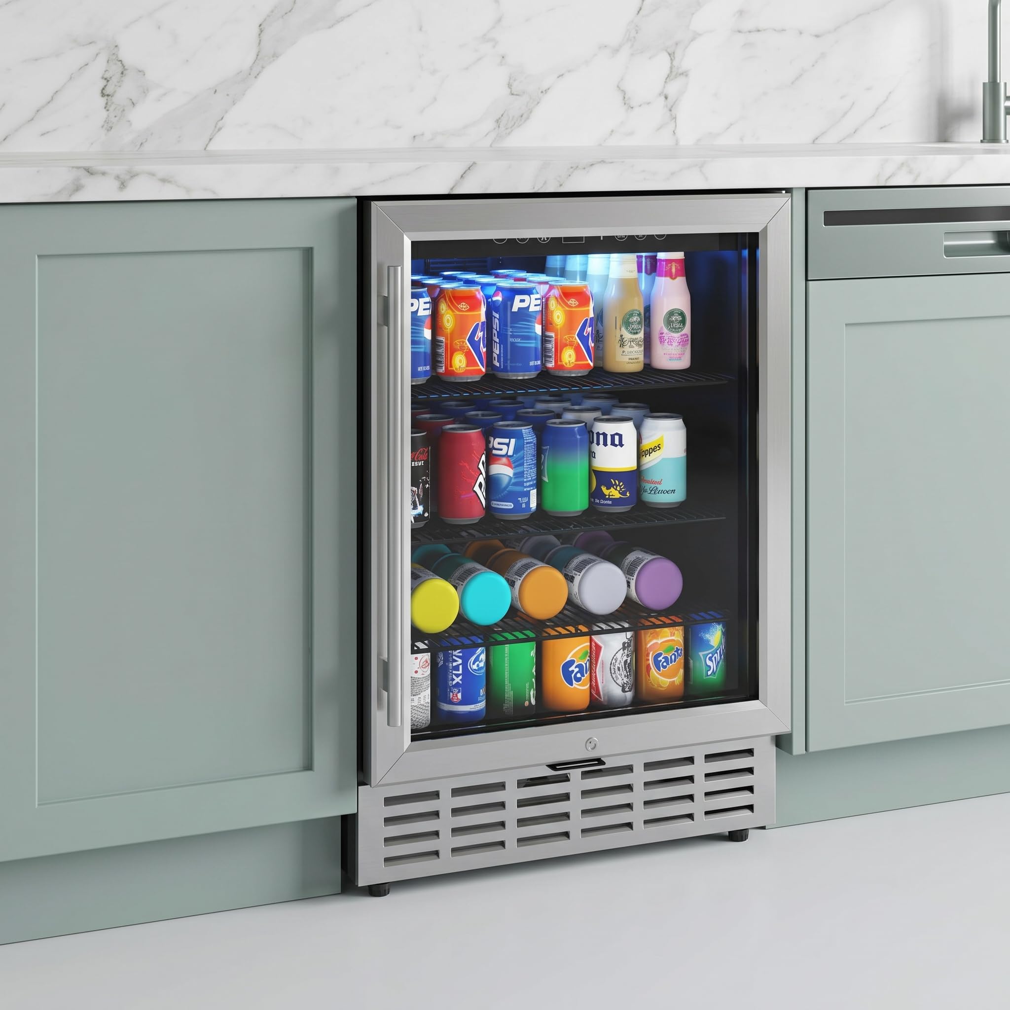 SONDERVIBE Bev-120-ss-dz Beverage Cooler Stainless Steel