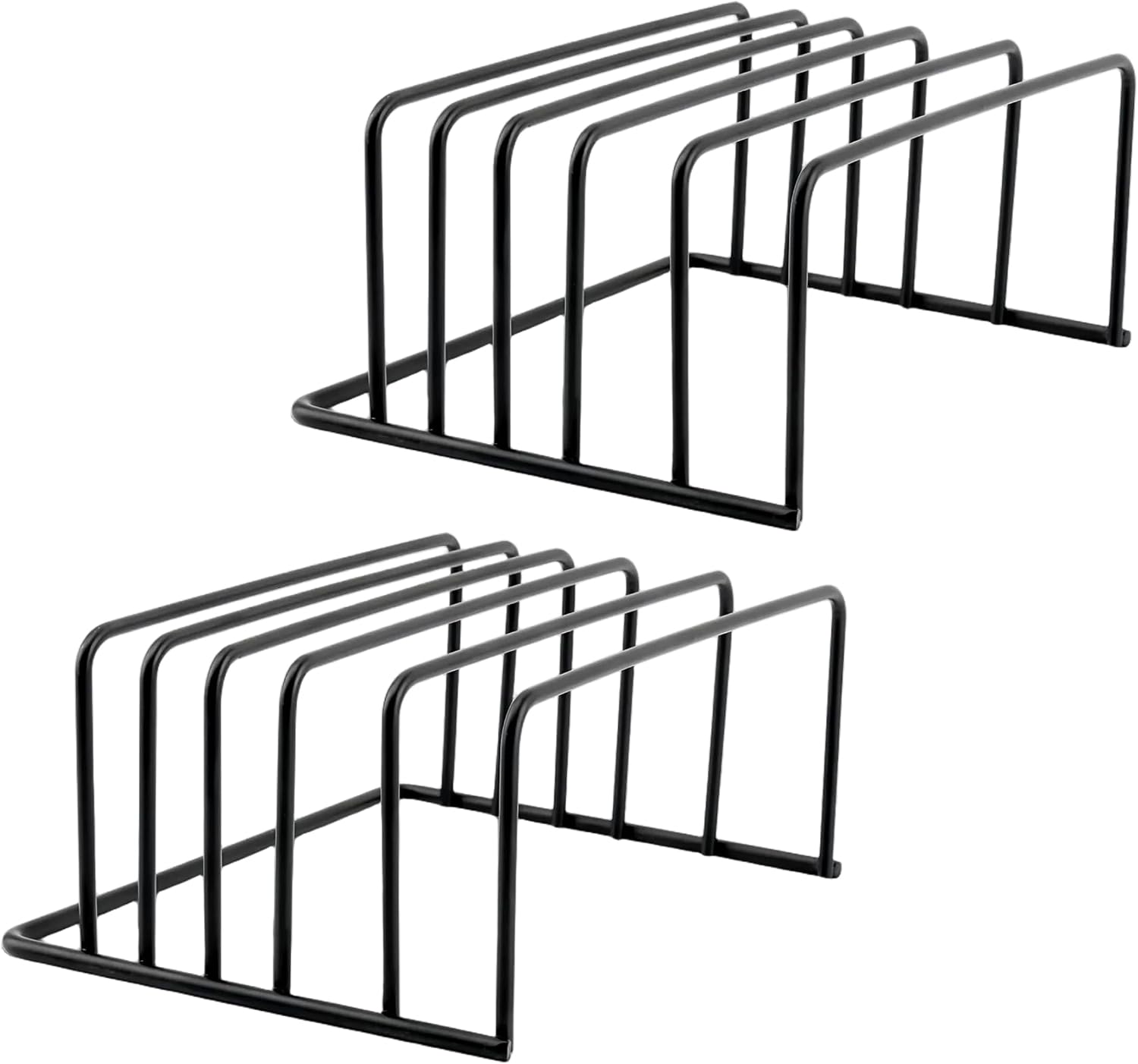 Cutting Board Organizer 2Pcs 5-Slot Carbon Steel Cutting Board Rack