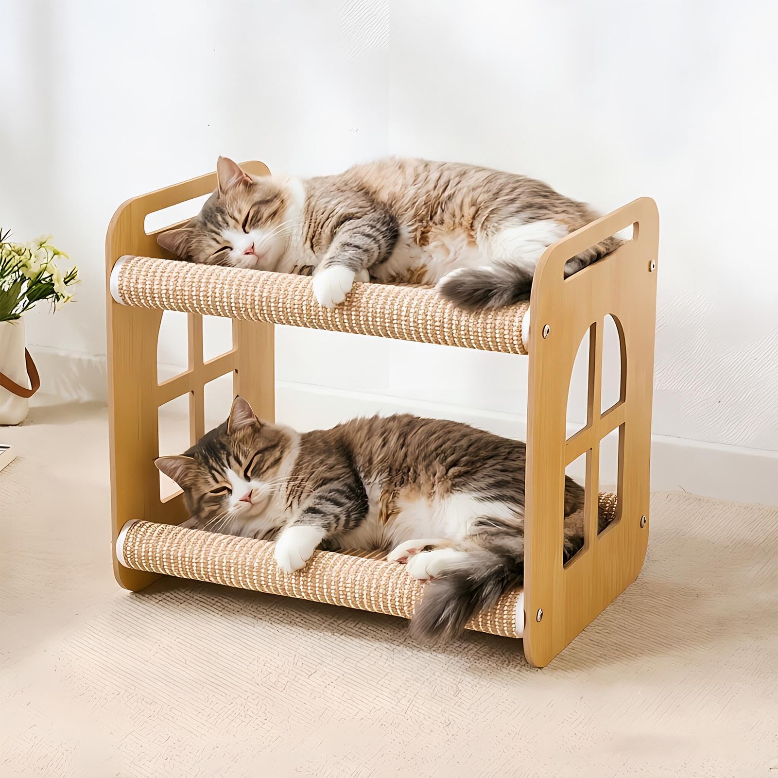 Cuccia Amaca Per Gatti Traspirante, Tappetino Sisal E Alta Portata | Cuccia A Due Gatto E Per Quotidiano, Riposo E , Da Interno Soggiorno Balcone Negozio Di Animali