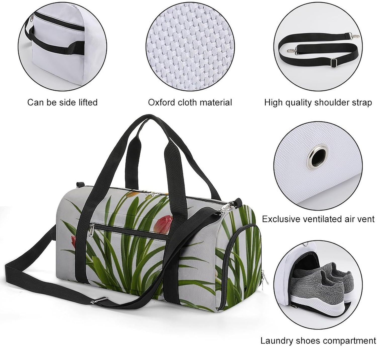 Gym Bag for Men Women Travel Duffle Bag Lightweight Weekender Duffel Bag Benzoar Plants Carry on Bag
