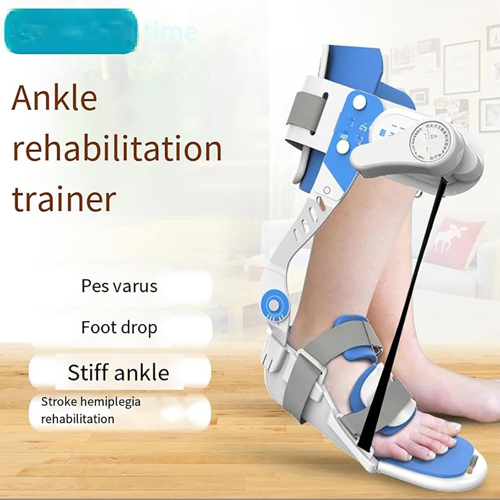 Entrenador Rehabilitación Tobillo, Equipo Ortopédico Tobillo Con Placa Angular, Fuerza Corrección Ajustable 75° Y Estructura Mecánicamente Estable, Diseño Cómodo Todo Incluido,para Caída Del Pie