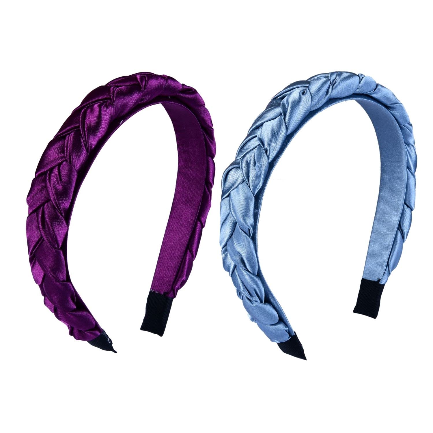 MATKOOZ Satin Silk Braided Head Bands, Plaited Plastic Hairband Jewellery Attractive Look, Unbreakable & Flexible Accessory For Women & Teens - Pack Of 2 (Mulitcolor18) (B0BNLLK55L) Amazon Price History, Amazon Price Tracker