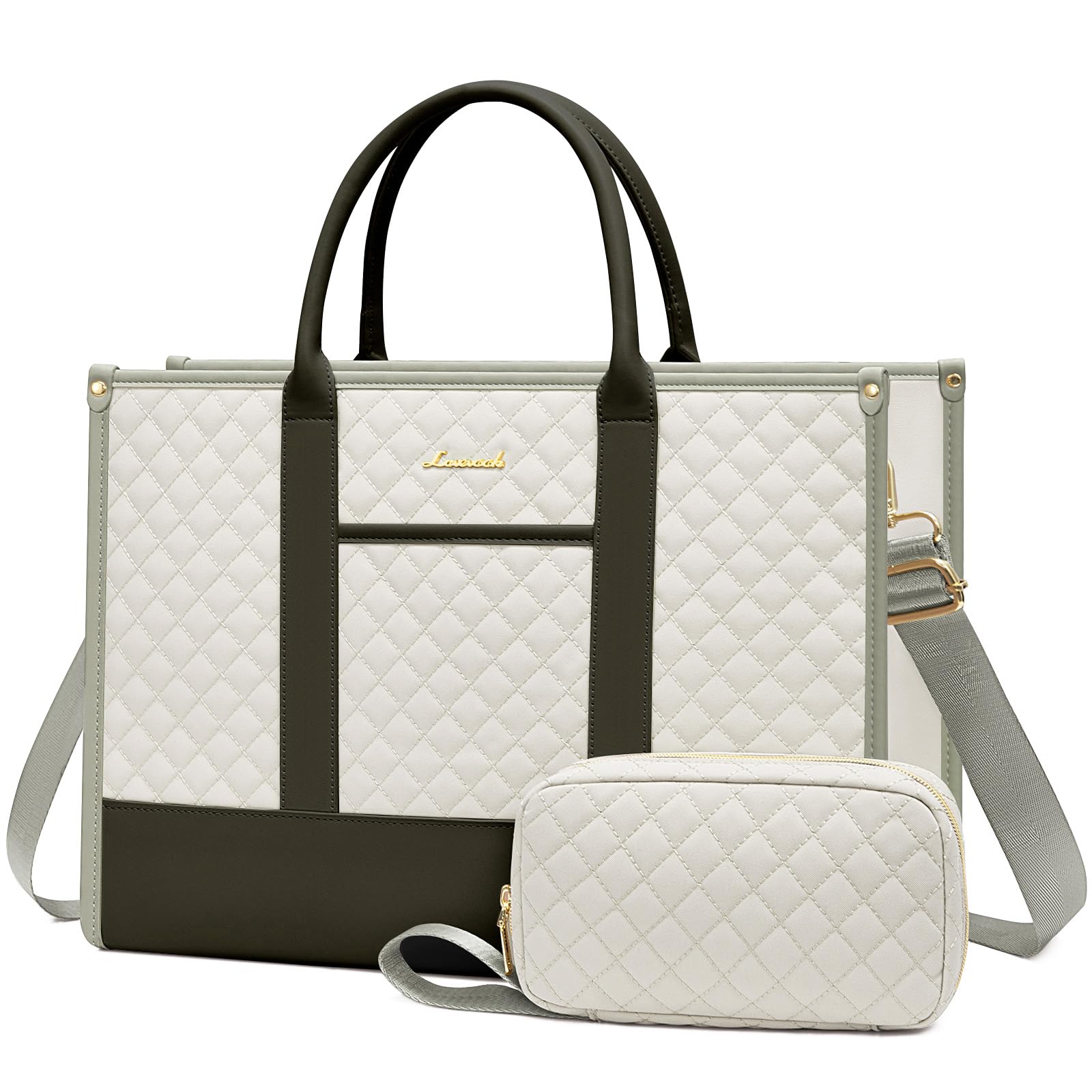 LOVEVOOK Laptop Bags for Women, 15.6 inch Waterproof Work Tote Bag with Clutch, Professional Teacher Computer Purse Lightweight Shoulder Bag Travel,