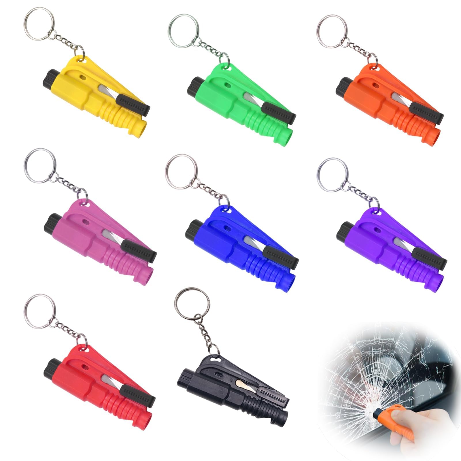 – 8 PCS Car Accessories for Womens Mens Set, Car Key Chains for Men Women Multicolored Keyrings fors Women Keys Chains fors Mens, Practical Keys Rings Men Applicable to Most Vehicles
