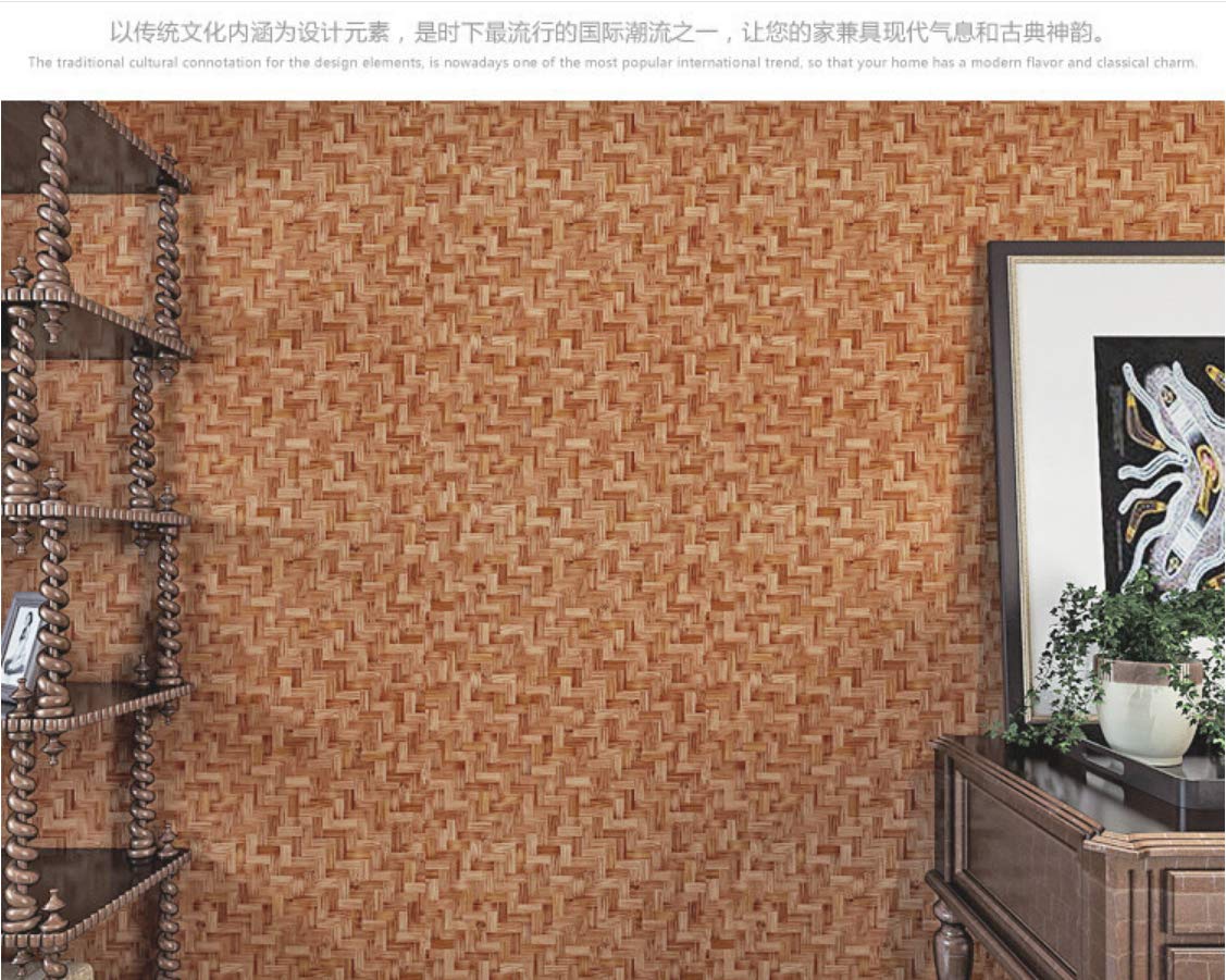 Papier peint imitation paille et bambou moderne pour hôtel et bureau