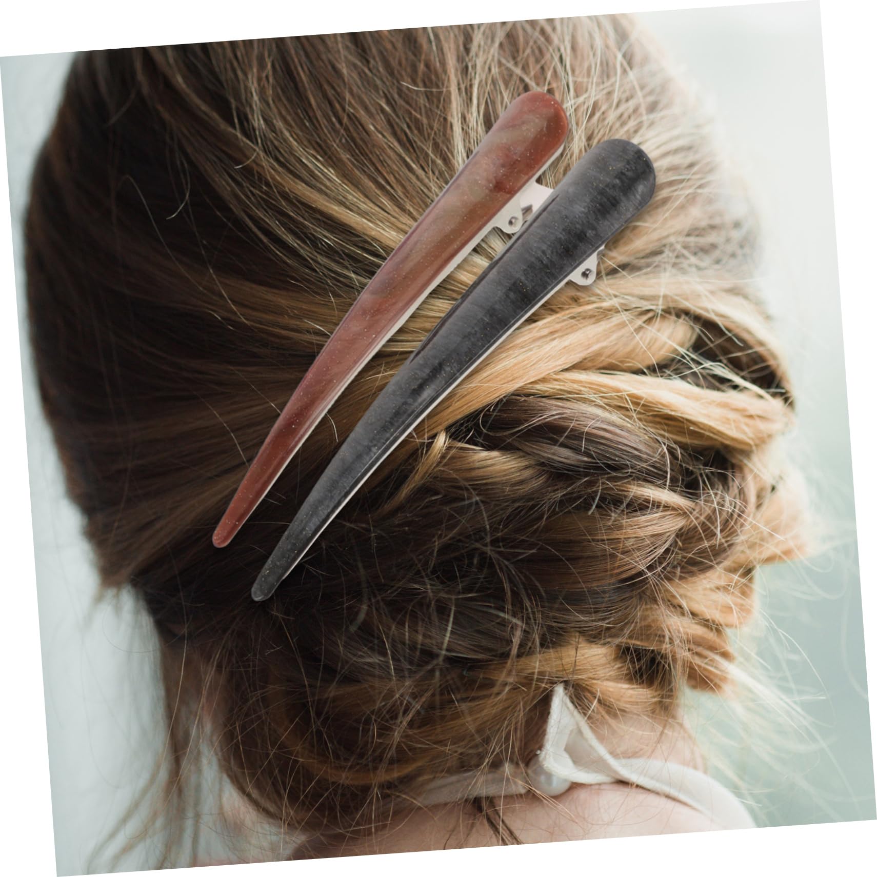 minkissy 12pezzi Fermagli Per Acrilico Ox Horn Clip Decorative Per Acconciature Femminili Per Stile e Comfort