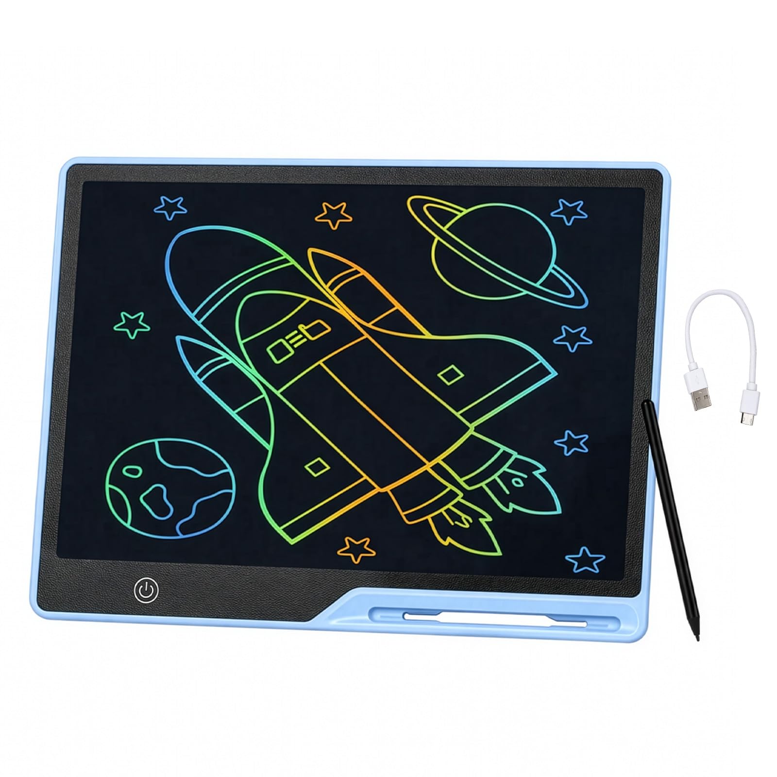 FERNVALE LCD Writing Tablet for Kids, 16 Inch Rechargeable Colorful Doodle Board, Large Erasable Drawing Tablet with Stylus, Educational Learning Toys Gifts for Boys Girls Age 3-8(Blue) — image 1
