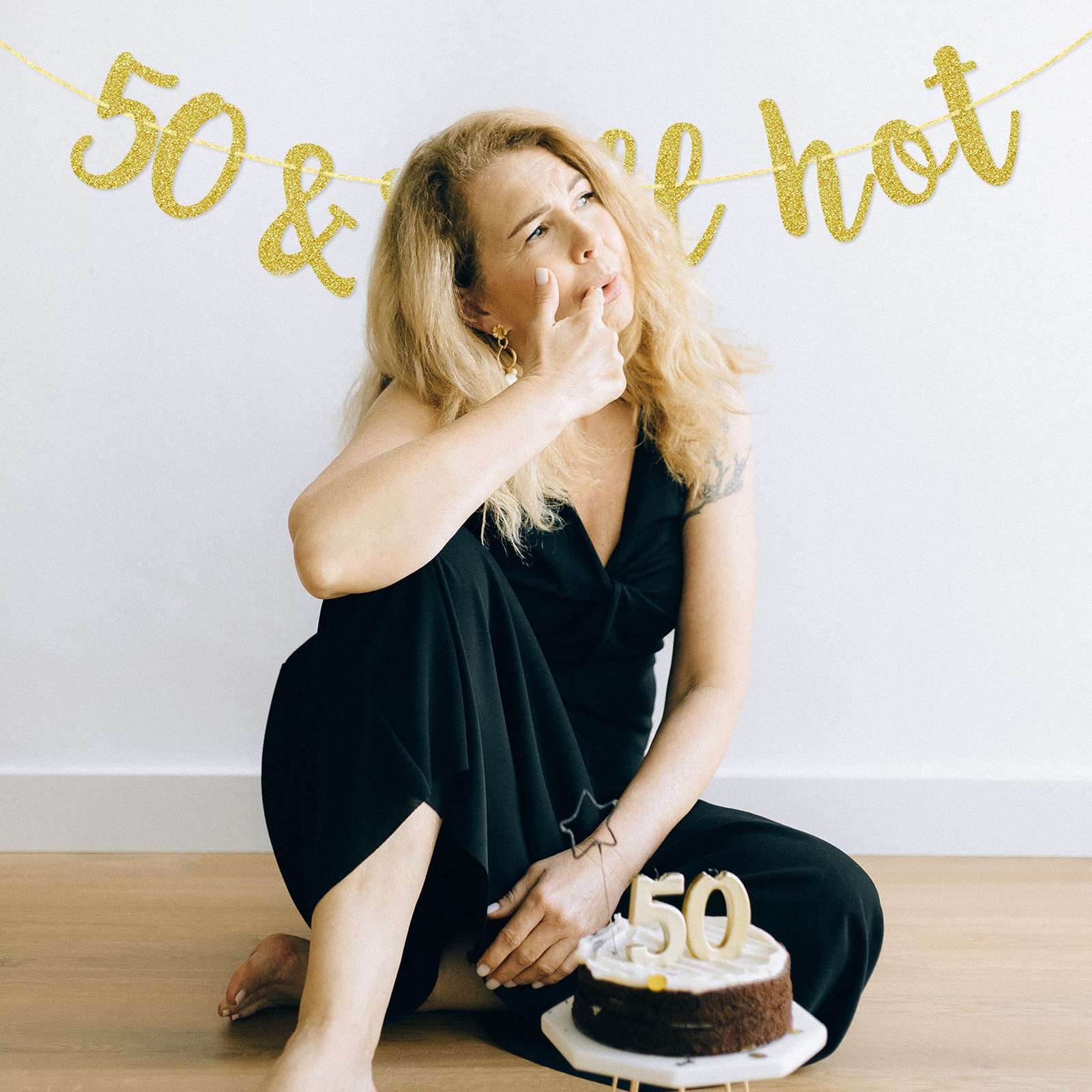 Glitzer Banner 'IT 50 Ancora Bollete' – Funkelnde Partydekoration Für Geburtstage, Feiern & Events