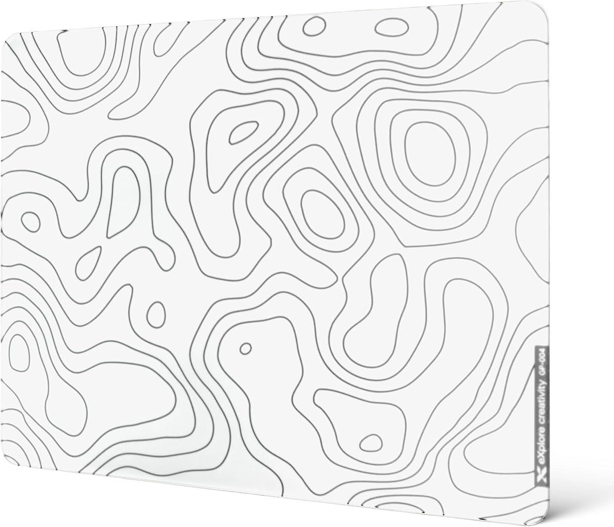 XVX White Topograph Glass Mousepad 4.0, Hard Mouse Pad for Gaming,Ultra-Smooth Micro-Etched Surface Mouse Mat with Non-Slip Rubber Base(410mm*310mm)