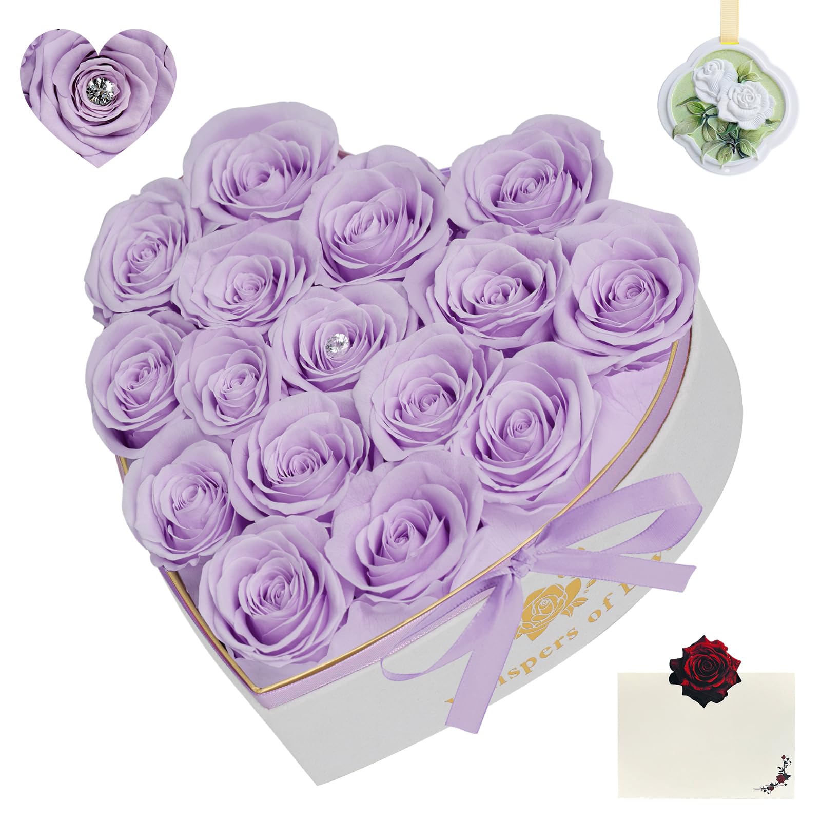 Cooeach Luxury Preserved Roses – Forever Real Roses Flowers for Delivery in a White Box, Preserved Flowers Birthday Gifts for Women Mom Wife, Ideal