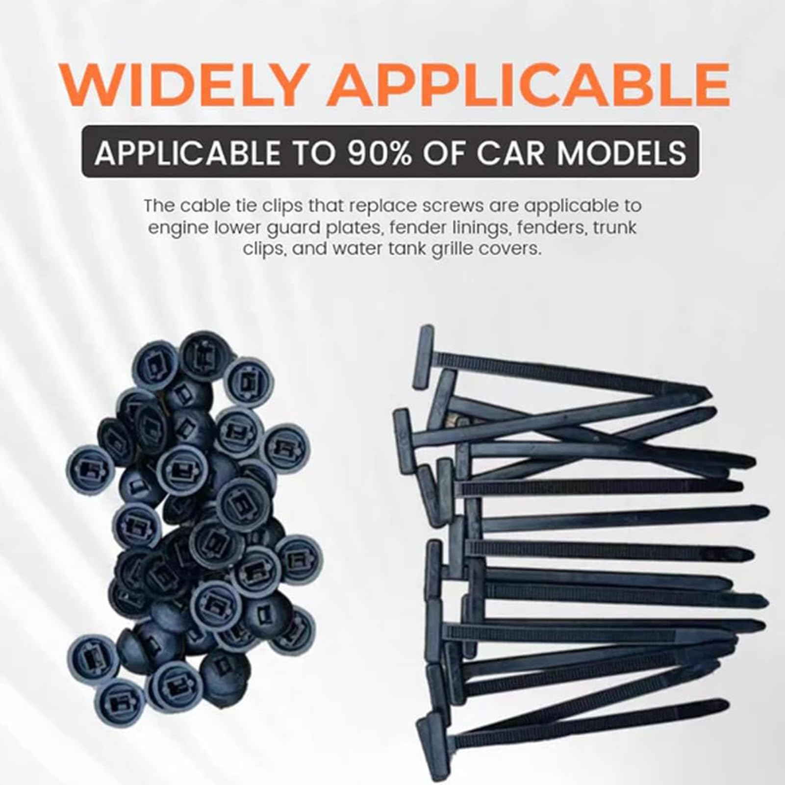 Lot de 50 attaches de câble universelles en nylon – Attaches autobloquantes robustes avec épingle et bouton, attaches de câble en plastique, fermetures éclair résistantes aux UV pour fixation
