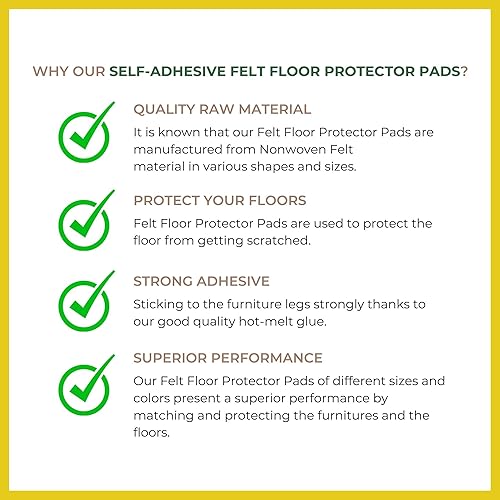 Miniatura 8 de VHD Almohadillas de fieltro para muebles, 24 unidades, deslizadores, patas de silla, protectores de mesa para suelos de madera dura y laminados,