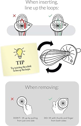 Vista 7 de Whisk Wiper - Limpia un batidor fácilmente - Herramienta de cocina multiusos, fabricada en Estados Unidos - Incluye batidor de acero inoxidable