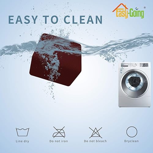 Vista 635 de Easy-Going - Funda elástica para taburete otomano, funda protectora para muebles, funda rectangular con parte inferior elástica Beige