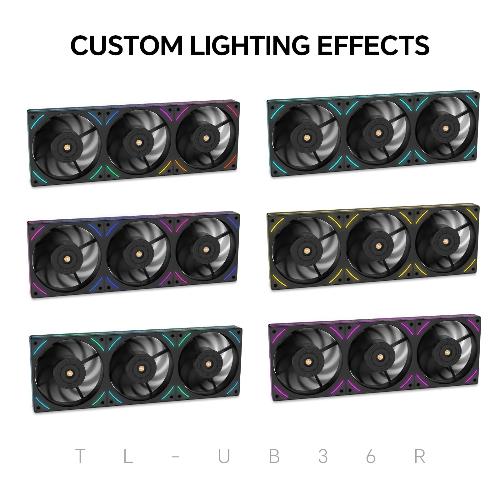 TL-UB36R Ventole per case PC a telaio singolo da 360 mm - Ventole PWM 2150 RPM | Illuminazione ARGB | Flusso d'aria elevato | Ventole di raffreddamento a cavo modulare singolo, per telaio e