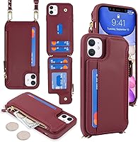 Vista 76 de Cavor for iPhone 11 Wallet Case with Card Slots Holder,Premium PU Leather Kickstand Feature Case [Wrist Strap] Double Magnetic Clasp Shockproof Flip