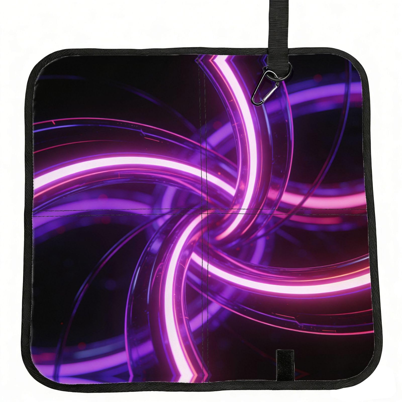 DUYIOKH Neon Purple Twisted Rings Print Foldable Portable Seat Cushion for World Cup Games, Camping and Outdoor Activities