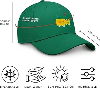 Embroidered Golf Hat for Men Women Green Hat Ball Baseball