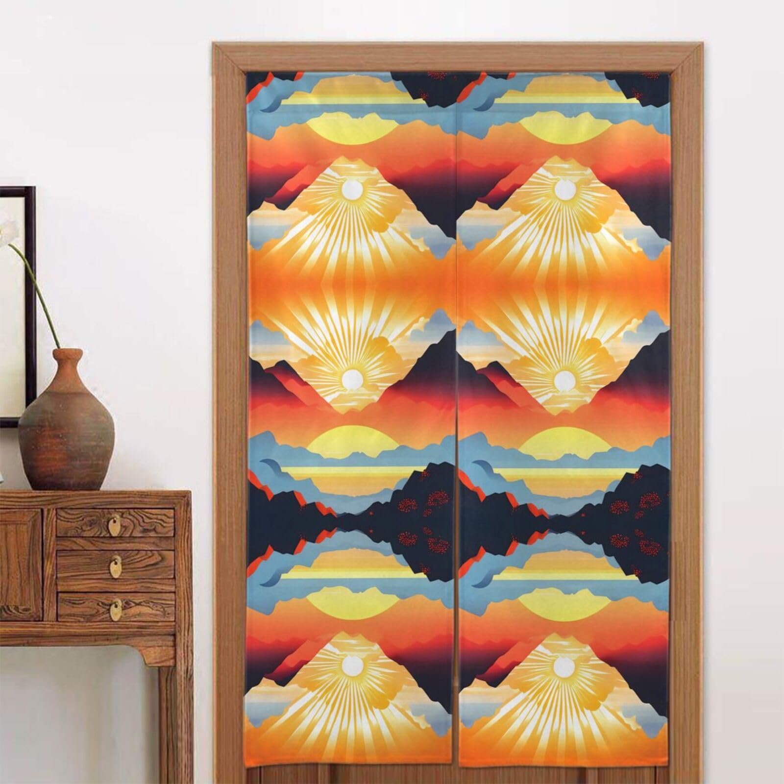 CNTDBU Bright sunrise Door Curtain 34x56 Inch-Room Divider Panel for Privacy, Entryway Screen for Kitchen Bedroom