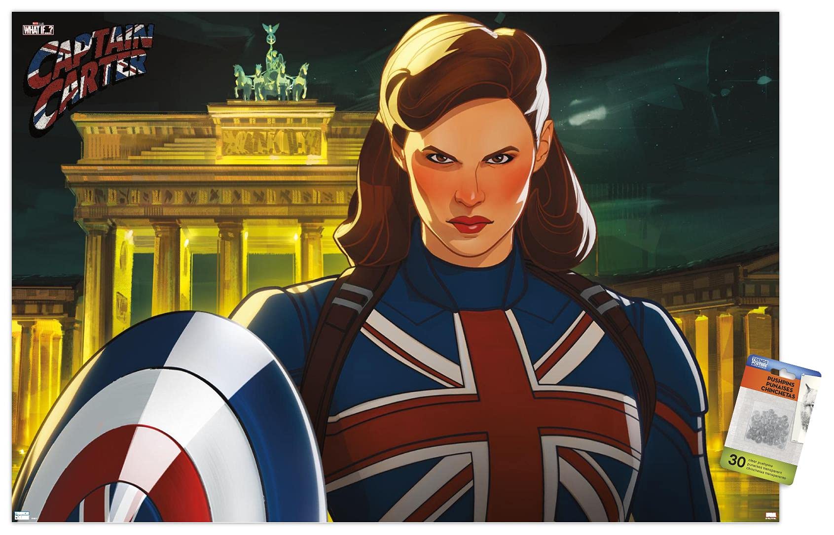 Póster Capitán Carter Marvel con alfileres para colgar sin estropear ni romper tu pared 6