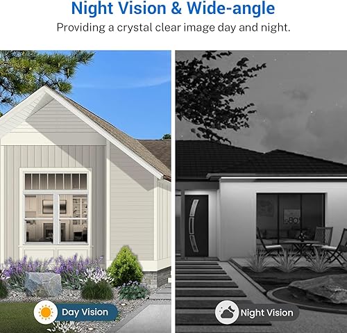 Miniatura 6 de Cámara inalámbrica de timbre de video Wi-Fi de 1080p con visión nocturna, audio bidireccional y detección de movimiento AI, funciona con pilas,