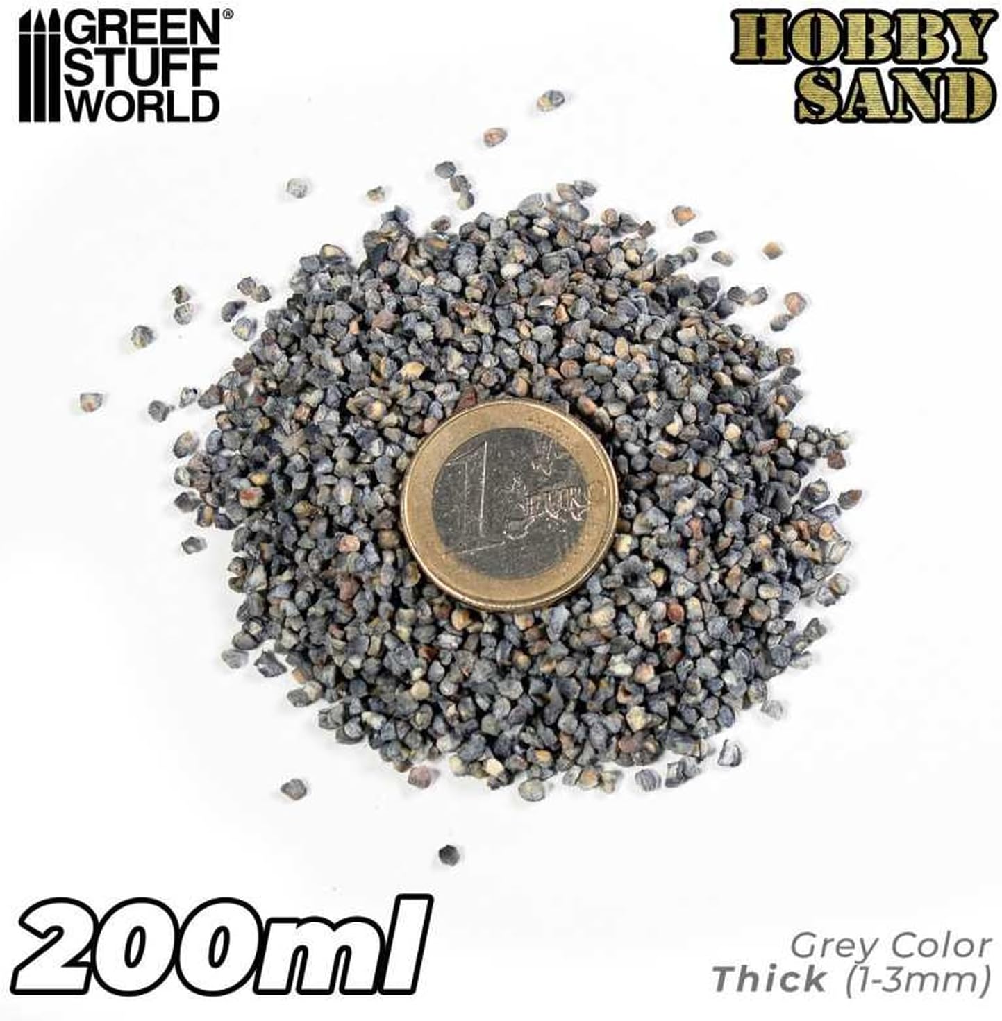 Green Stuff World Thick Hobby Sand - Dark Grey 200ml 11182