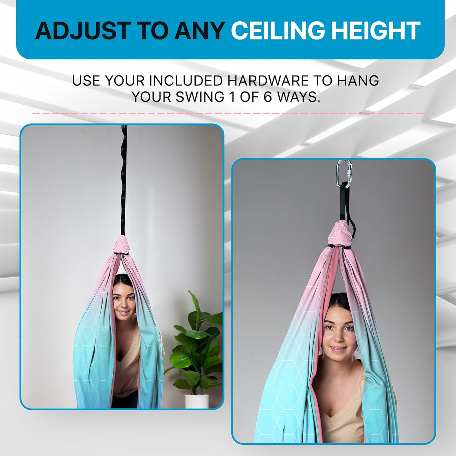 Indoor Sensory Swing for Kids or Outdoor – Holds 300lbs, Double-Layer, & 360° Swivel, Calming Compression Therapy Swing Hammock for Kids & Adults with All Hardware – Sensory-Motor Toys & Gifts