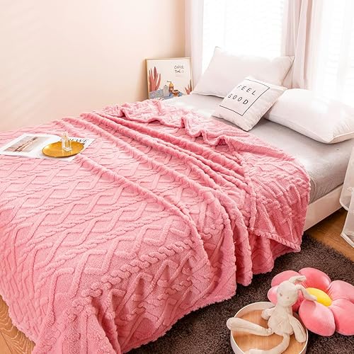 Miniatura 2 de Manta de forro polar sherpa, diseño elegante 3D, súper suave, esponjosa, cálida, acogedora, afelpada, manta para cama, sofá, campamento, viajes y