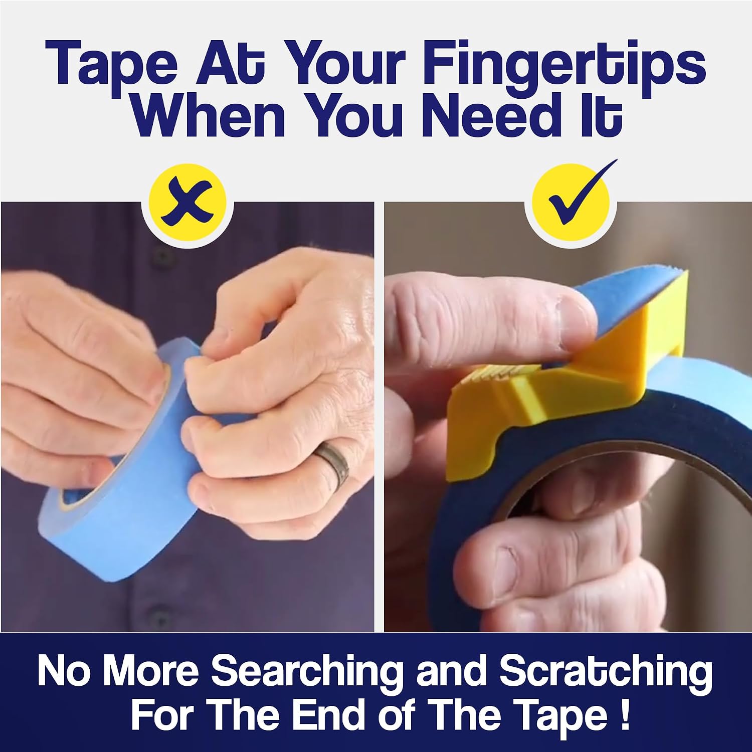 Foampro 149 Tape Cap Compact Tape Dispenser, 3-Pack for 1”, 1 1/2” and 2” Masking and Painter’s Tape | DIY Painting Accessories | Tape Corners, Create Labels, Arts & Crafts Projects & More! image 4