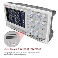 Vista 5 de HANMATEK Osciloscopio digital DOS1104 con 4 canales y pantalla de 7 pulgadas/7.1 in, pantalla TFT-LCD, kit de osciloscopio profesional portátil