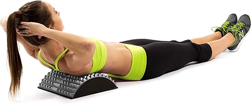 Miniatura 4 de ProsourceFit Dispositivo de tracción ortopédica con punta de estiramiento arqueada y soporte de masaje lumbar inferior