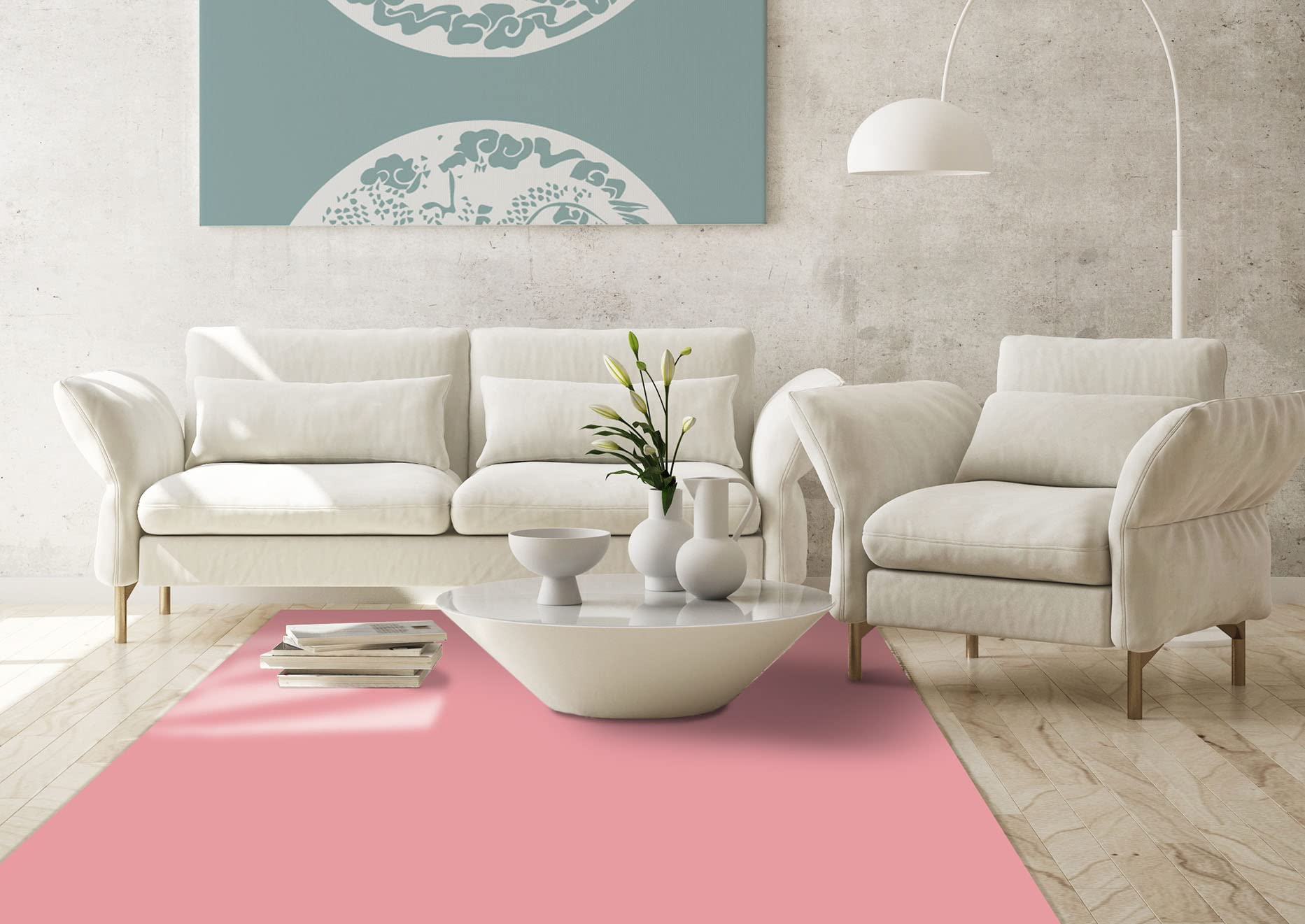 Tapis Vinyle du Sol Cuisine Salon - Différentes Tailles - (Plate Rose 80x120 cm)
